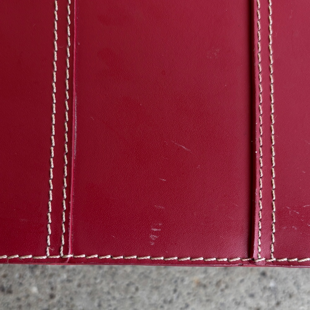 Vintage Kenneth Cole Reaction Red Shoulder Bag - Structured Y2K Handbag - Picture 7 of 8